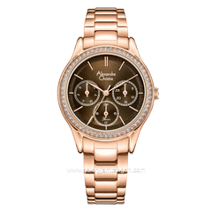 Alexandre Christie Passion AC 2A96 BF Rosegold Dial Brown Multifunction Stainless Steel Strap