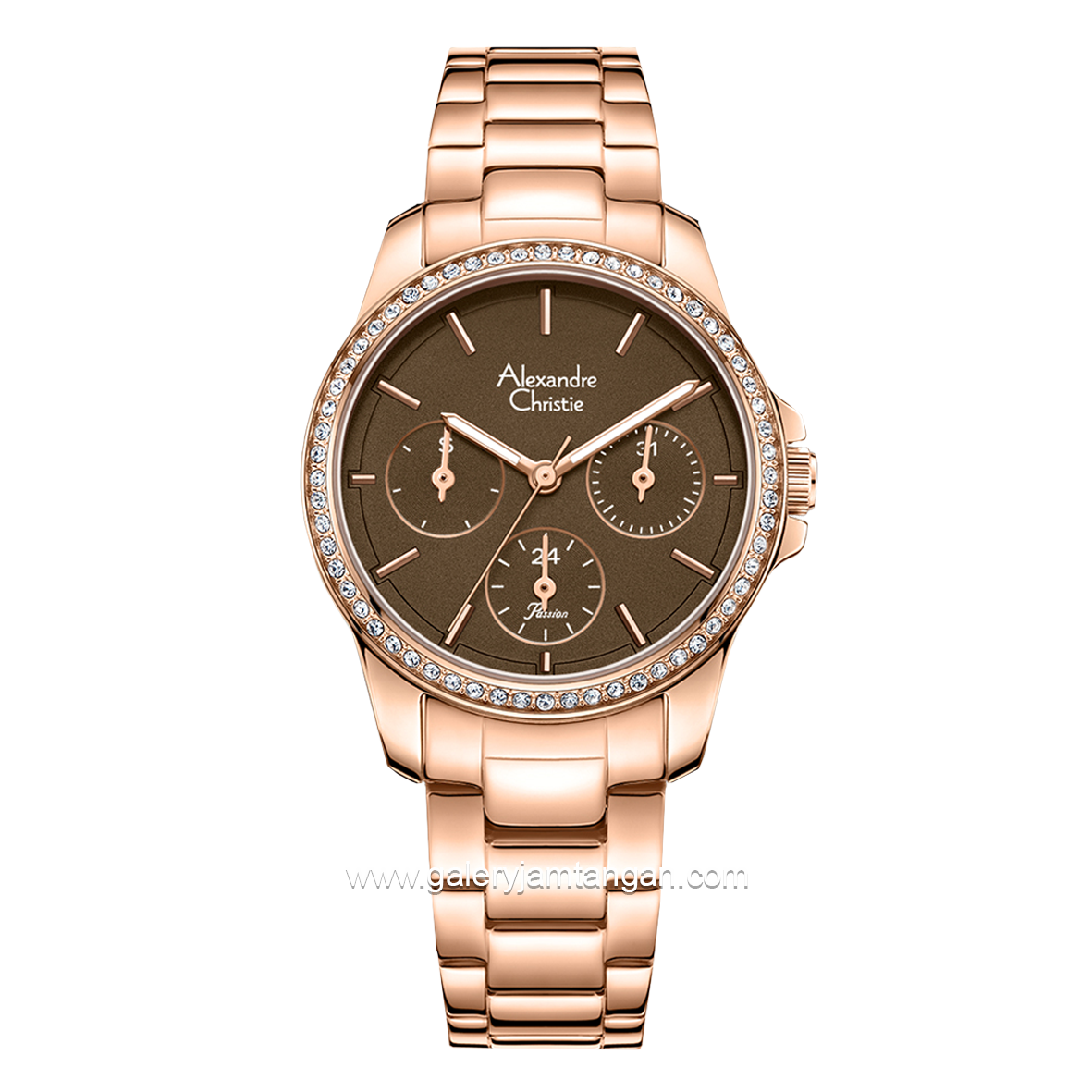 Alexandre Christie AC 2A97 BF Rosegold Dial Brown Stainless Steel