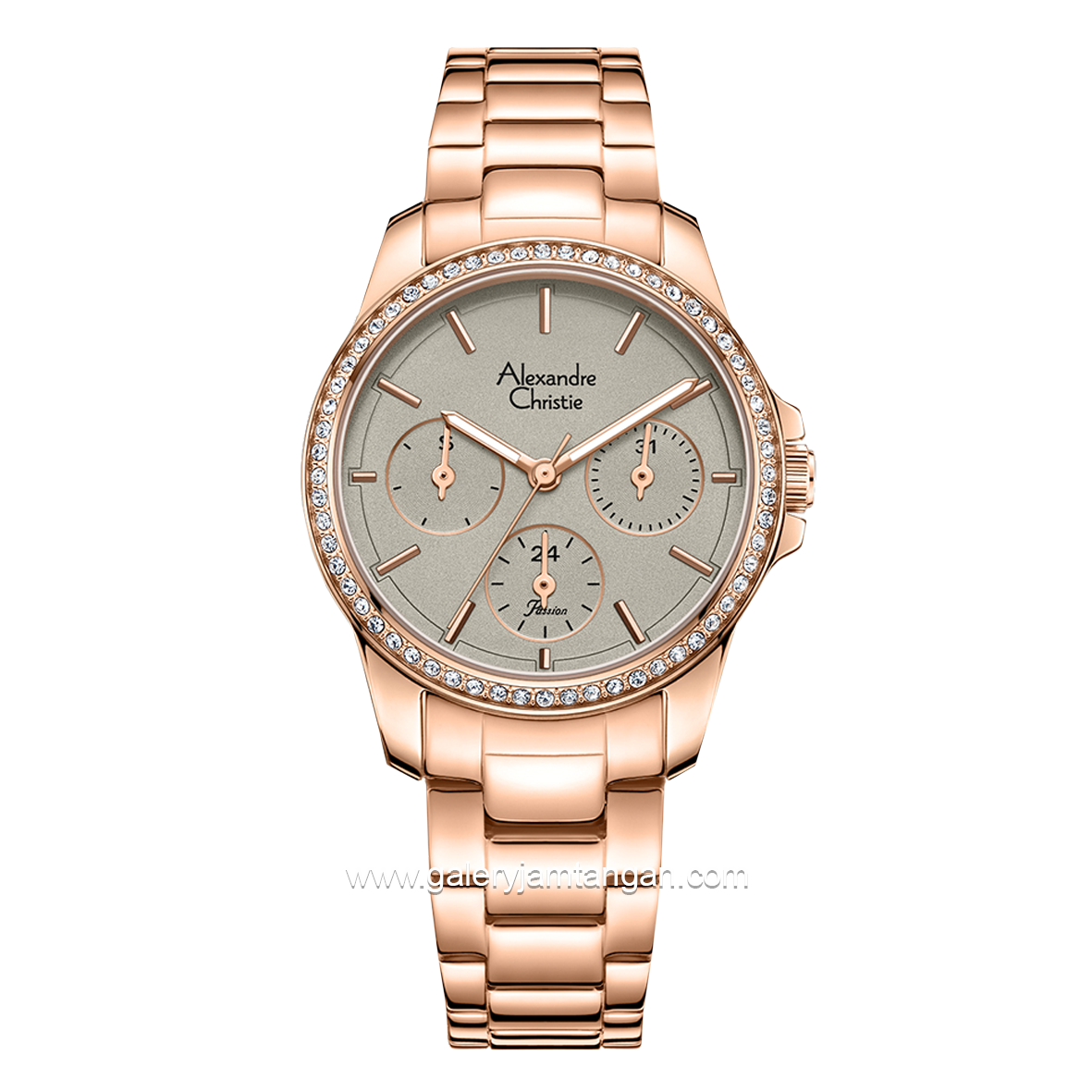 Alexandre Christie AC 2A97 BF Rosegold Dial Cream Stainless Steel