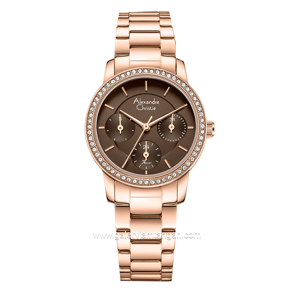 Alexandre Christie AC 2A98 BF Rosegold Dial Brown Stainless Steel