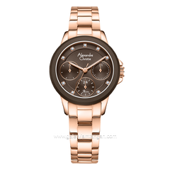 Alexandre Christie Passion AC 2A99 BF Rosegold Dial Brown Stainless Steel Strap