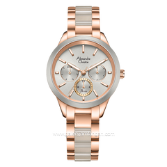 Alexandre Christie AC 2B01 BF Rosegold Grey Dual Tone Stainless Steel Ceramic Strap