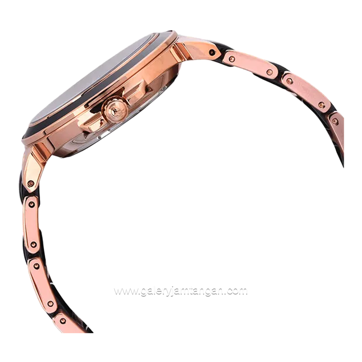 Alexandre Christie AC 2B02 BF Multifunction Black Rosegold Dual Tone Dial Stainless Steel With Ceramic Strap