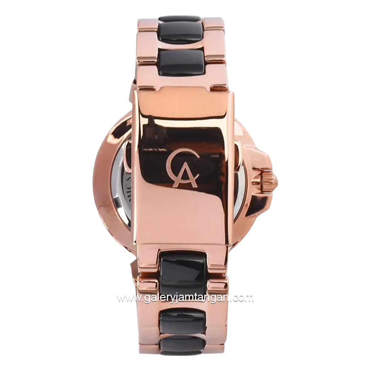 Alexandre Christie AC 2B02 BF Multifunction Black Rosegold Dual Tone Dial Stainless Steel With Ceramic Strap