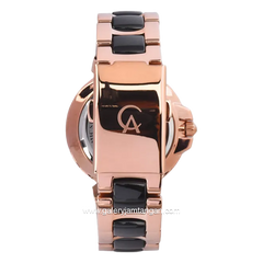 Alexandre Christie AC 2B02 BF Multifunction Black Rosegold Dual Tone Dial Stainless Steel With Ceramic Strap