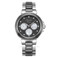 Alexandre Christie AC 2B02 BF Multifunction Gray Silver Dual Tone Dial Stainless Steel With Ceramic Strap
