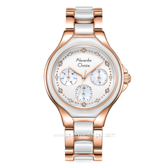 Alexandre Christie AC 2B03 BF White Rosegold Ceramic Combinasi Stainless Steel