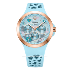 Alexandre Christie AC 2B04 BF Blue Dial Blue Pattern Multifunction Rubber Strap