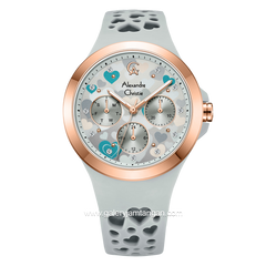 Alexandre Christie AC 2B04 BF Grey Dial Grey Pattern Multifunction Rubber Strap