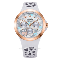 Alexandre Christie AC 2B04 BF Purple Dial Purple Pattern Multifunction Rubber Strap