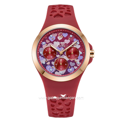Alexandre Christie AC 2B04 BF Red Dial Red Pattern Multifunction Rubber Strap
