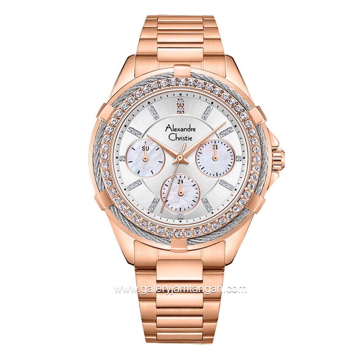 Alexandre Christie AC 2B09 BF Rosegold Dial White Stainless Steel