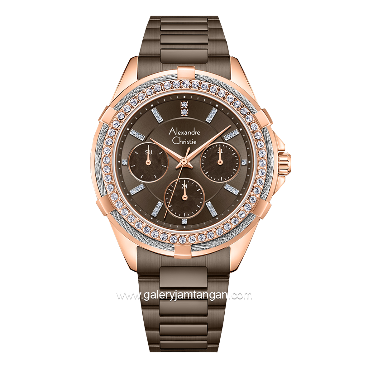 Alexandre Christie AC 2B09 BF Brown Rosegold Stainless Steel