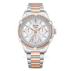 Alexandre Christie AC 2B09 BF Silver Combinasi Rosegold Dial White Stainless Steel