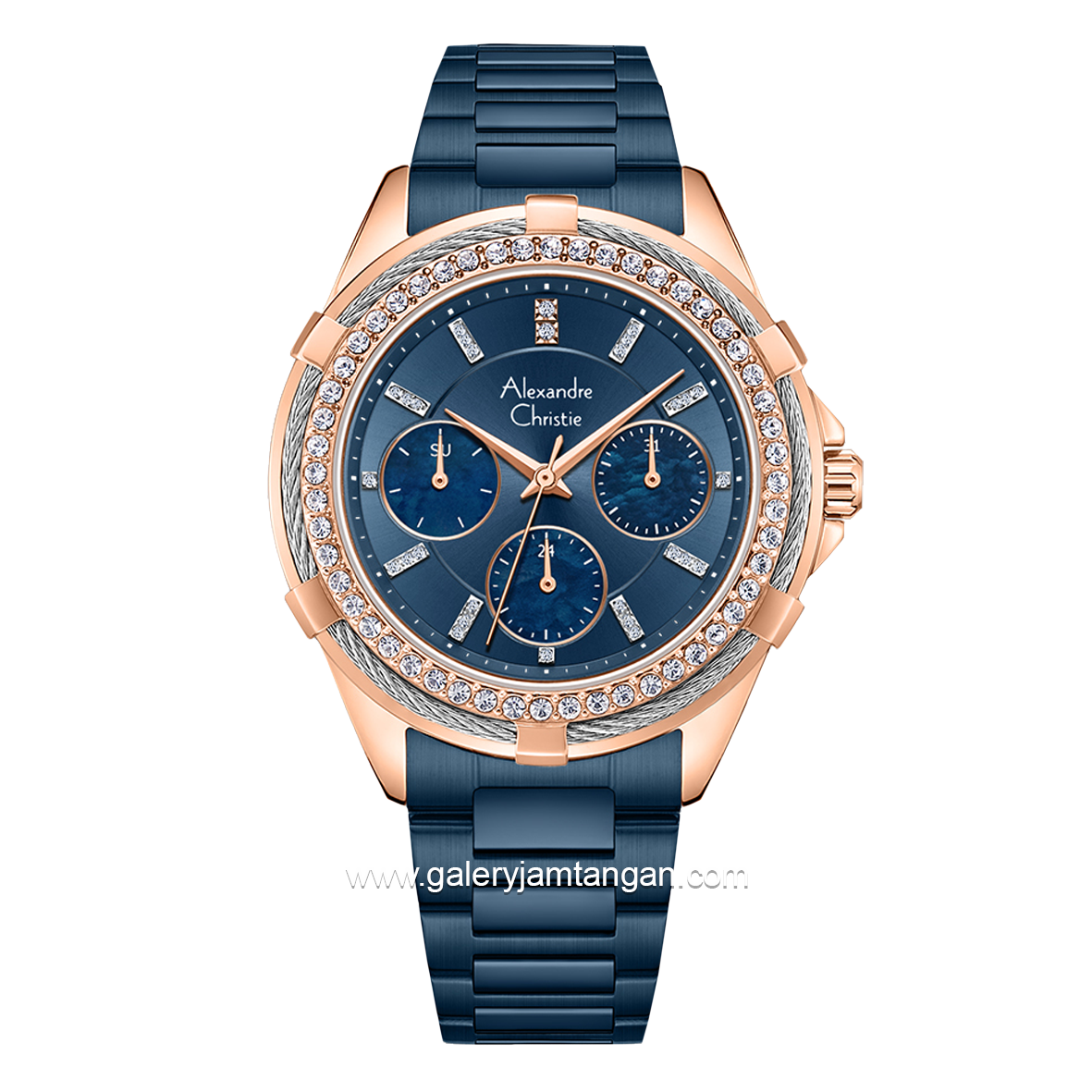 Alexandre Christie AC 2B09 BF Blue Rosegold Stainless Steel