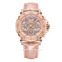 Alexandre Christie AC 2B10 BF Pink Rosegold Leather Strap