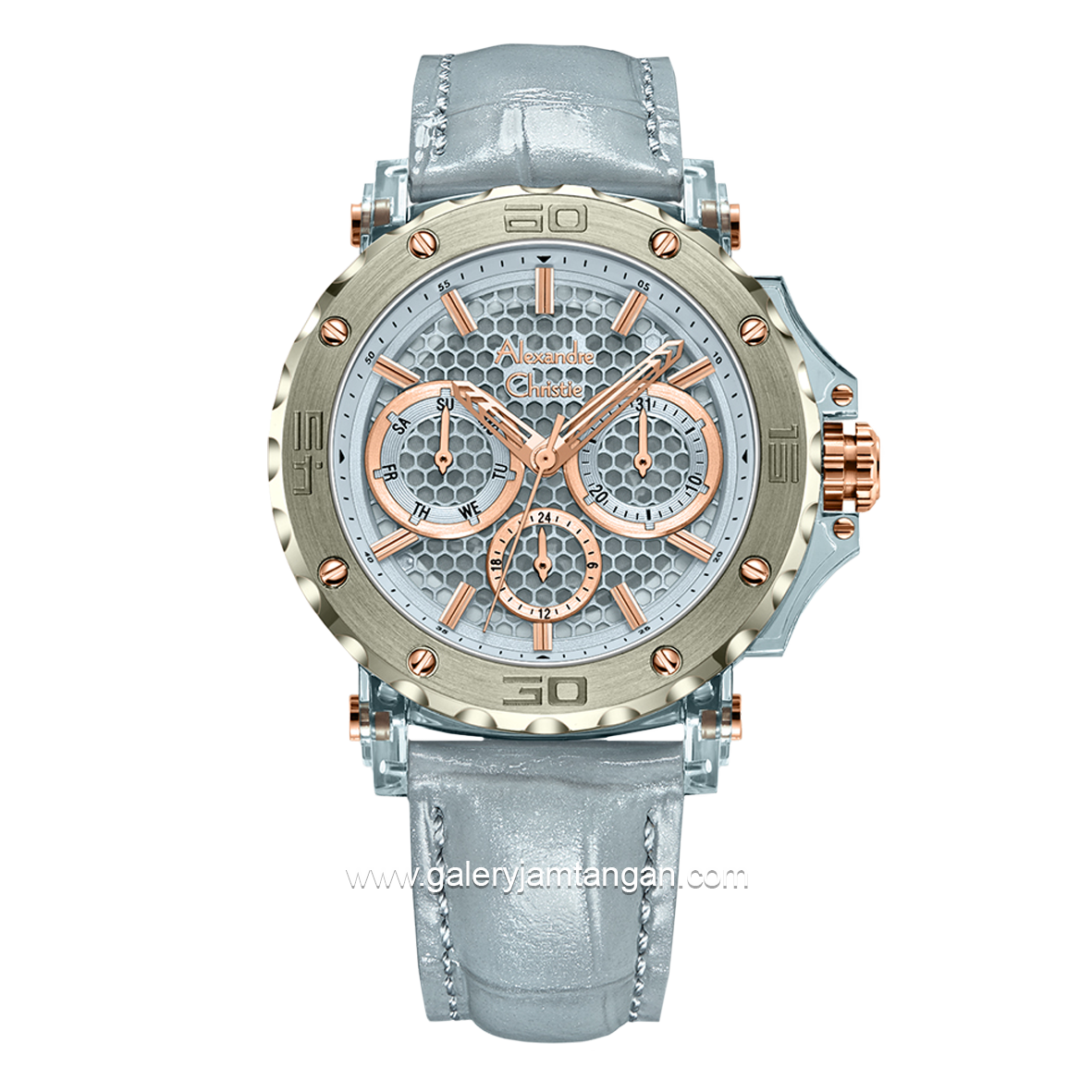 Alexandre Christie AC 2B10 BF Baby Blue Leather Strap