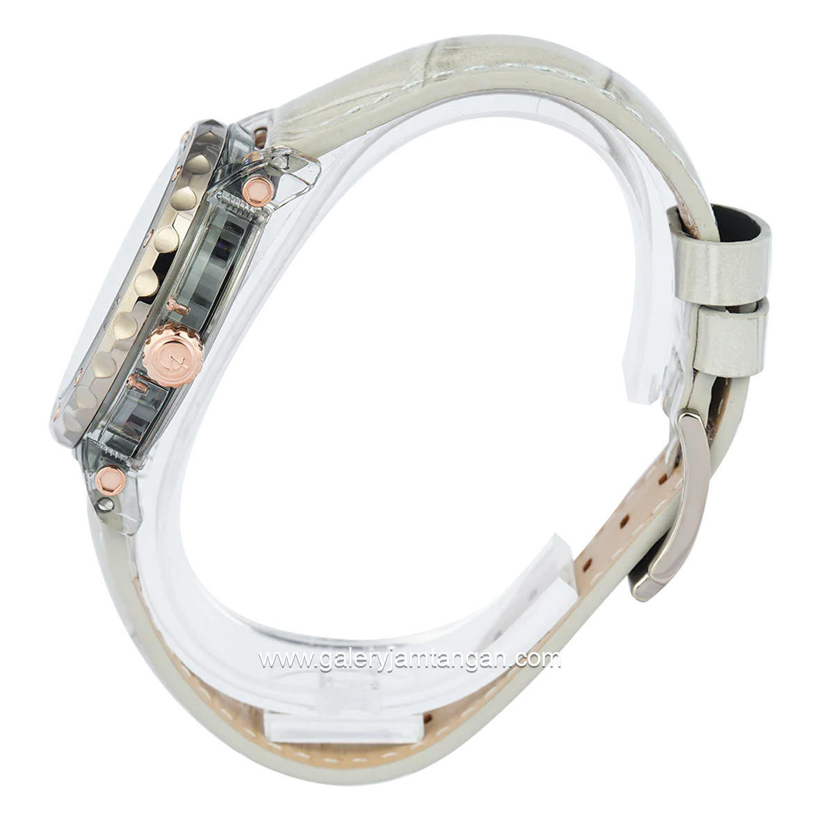 Alexandre Christie AC 2B10 BF Grey Leather Strap