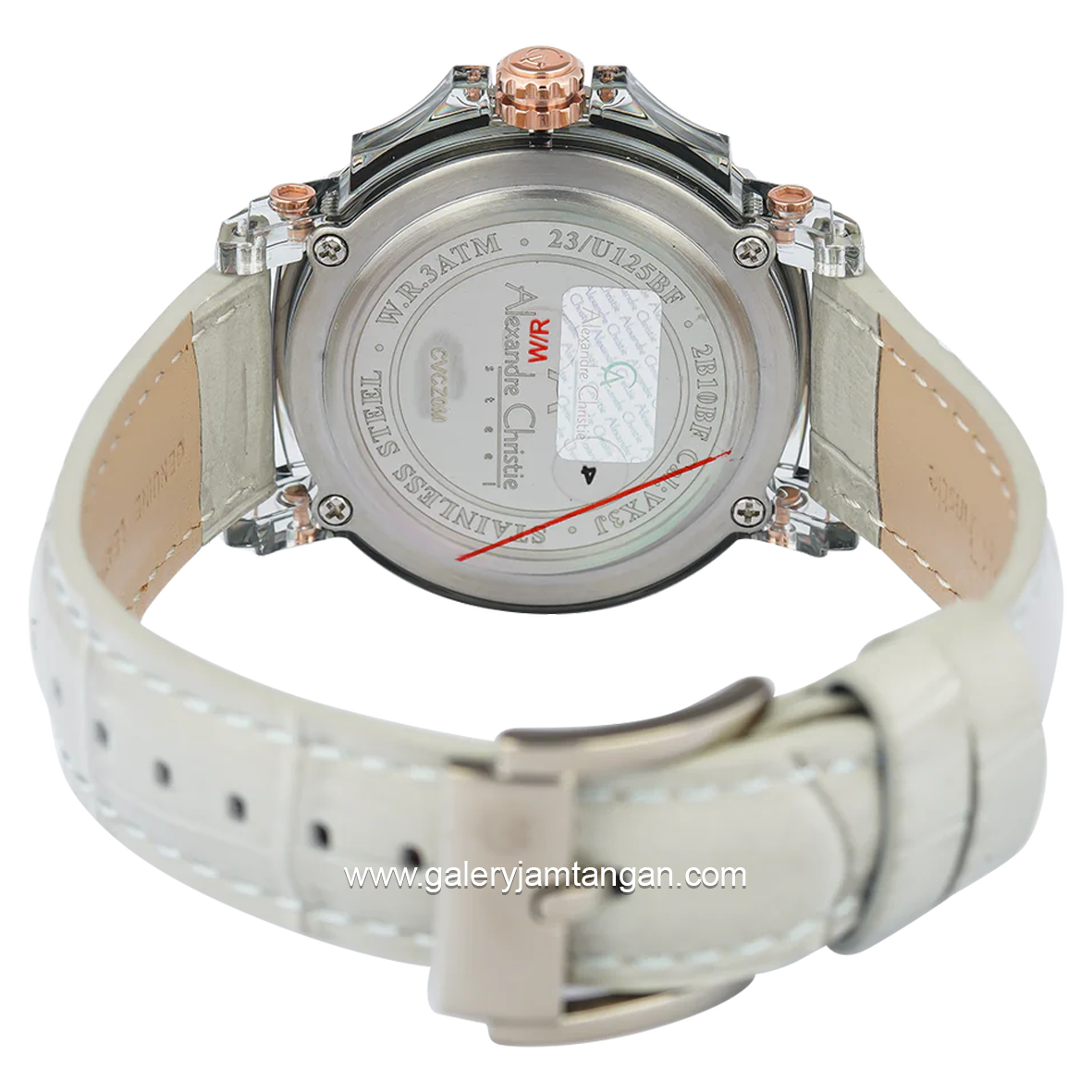 Alexandre Christie AC 2B10 BF Grey Leather Strap