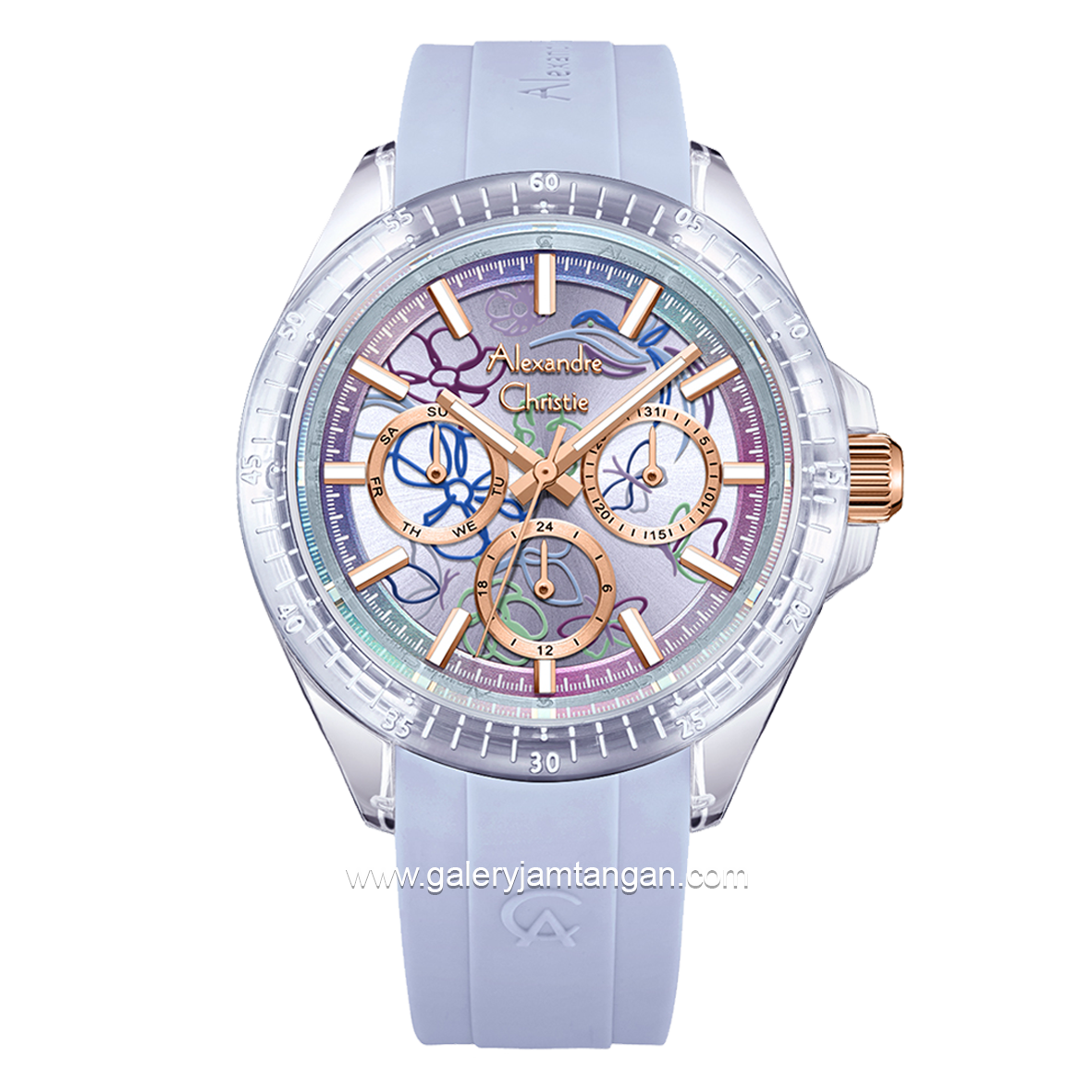 Alexandre Christie AC 2B11 BF Purple Multifunction Rubber Strap