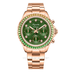 Alexandre Christie AC 2B13 BF Rosegold Dial Green Stainless Steel