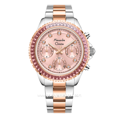 Alexandre Christie AC 2B13 BF Silver Combinasi Rosegold Dial Pink Stainless Steel
