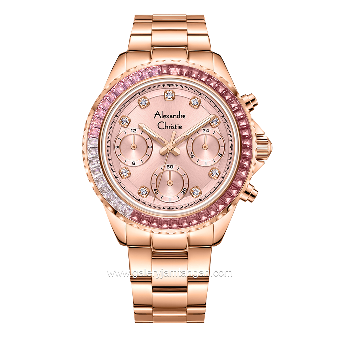 Alexandre Christie AC 2B13 BF Rosegold Dial Pink Stainless Steel