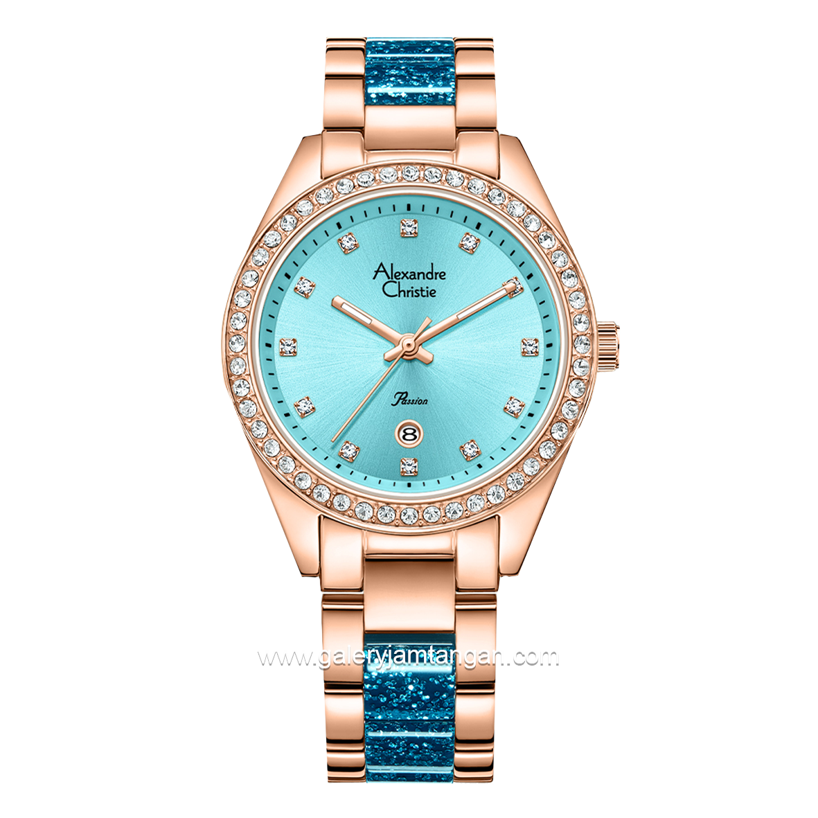 Alexandre Christie AC 2B14 BF Rosegold Combinasi Blue Stainless Steel