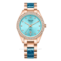 Alexandre Christie AC 2B14 BF Rosegold Combinasi Blue Stainless Steel