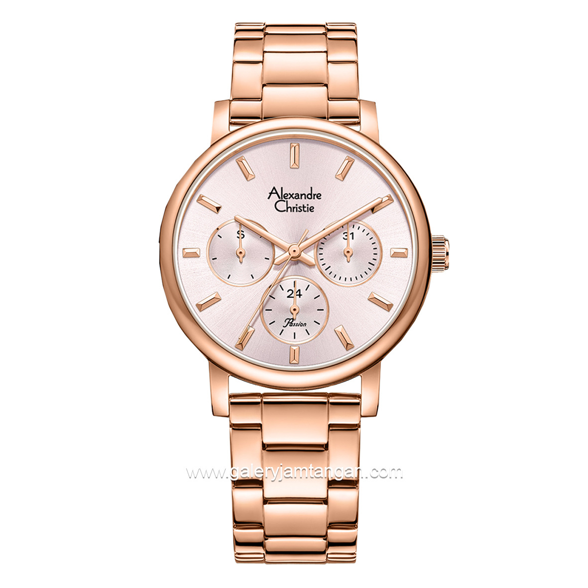 Alexandre Christie Passion AC 2B15 BF Rosegold Dial Pink Multifunction Stainless Steel