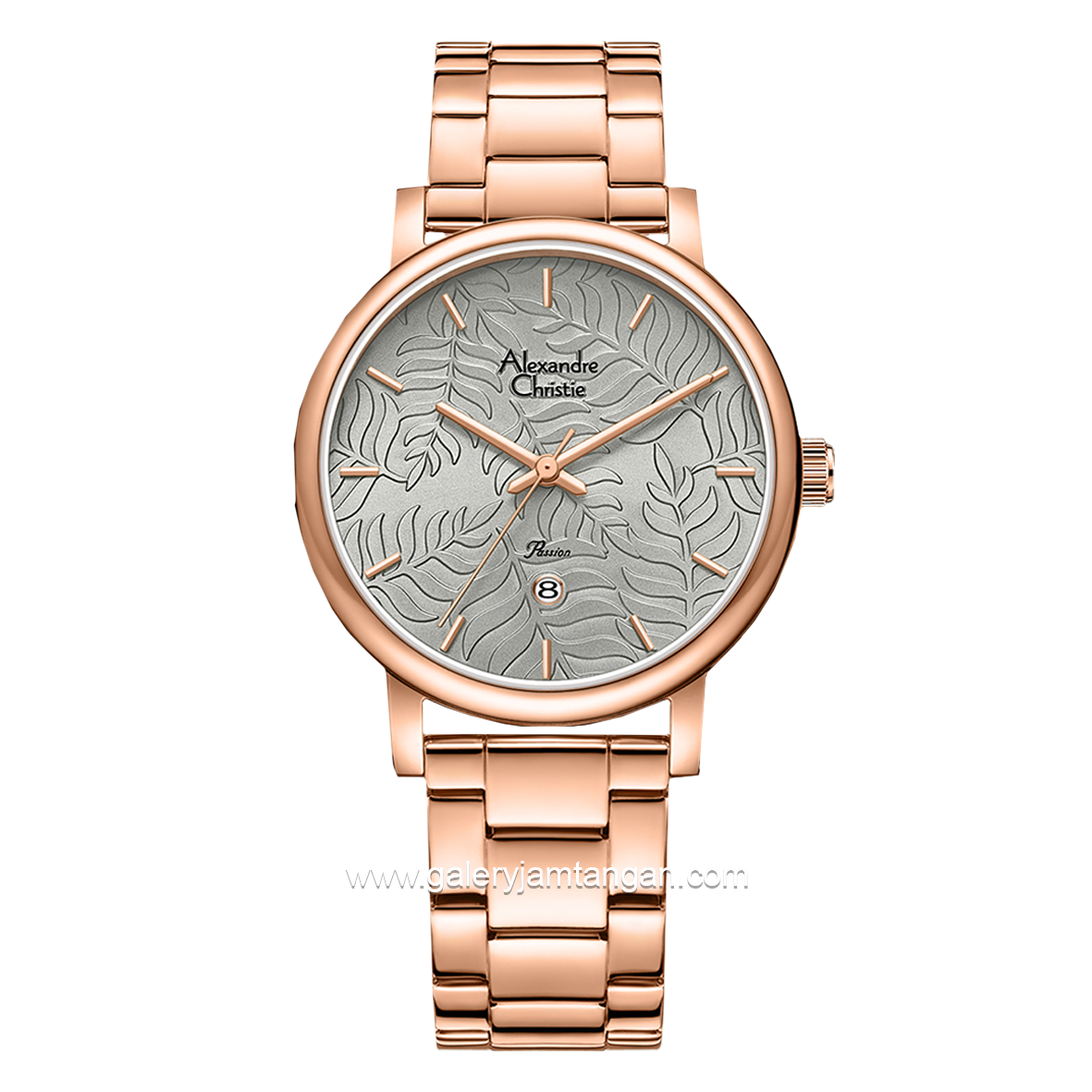 Alexandre Christie Passion AC 2B15 LD Rosegold Dial Gray Stainless Steel