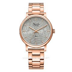 Alexandre Christie Passion AC 2B15 LD Rosegold Dial Gray Stainless Steel