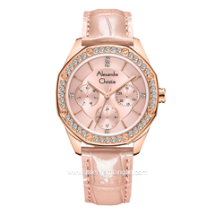 Alexandre Christie AC 2B17 BF Pink Rosegold Leather Strap
