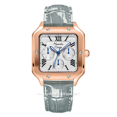 Alexandre Christie Multifunction AC 2B18 BF Grey Rosegold Leather Strap