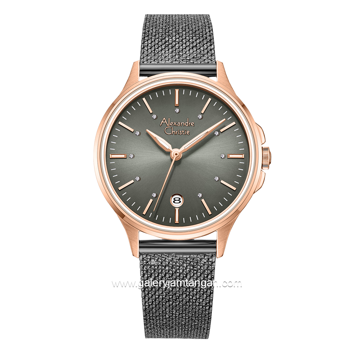 Alexandre Christie AC 2B21 LD Grey Rosegold Shandrope Strap
