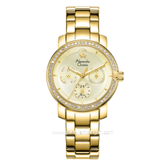 Alexandre Christie Passion AC 2B23 BF Multifunction Gold Stainless Steel Strap