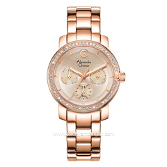 Alexandre Christie Passion AC 2B23 BF Multifunction Rosegold Stainless Steel Strap