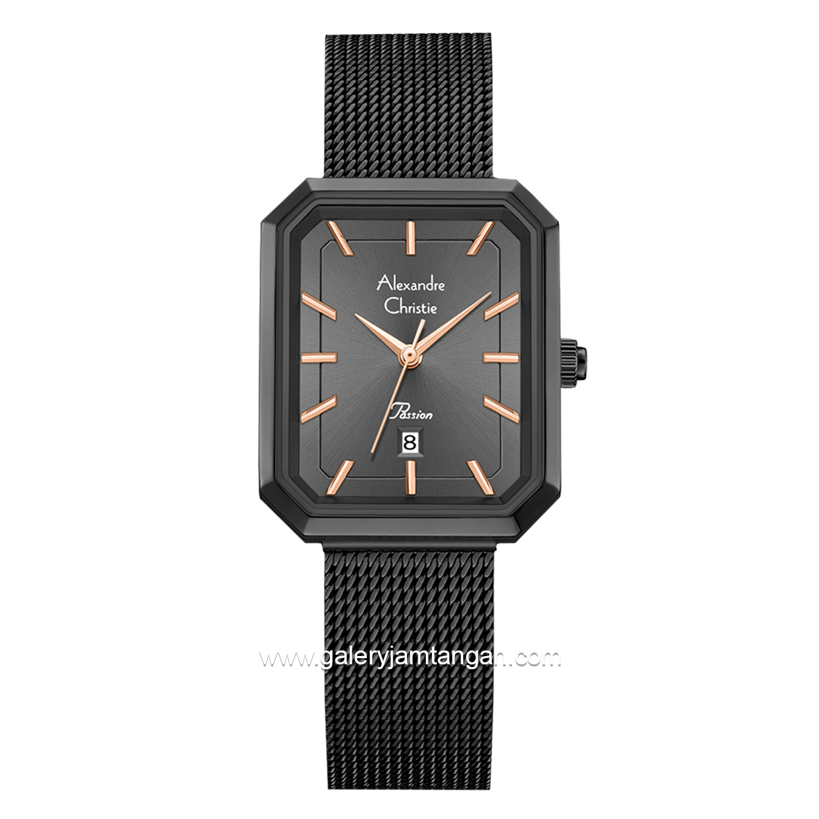 Alexandre Christie Passion AC 2B29 LD Black Sandrope Stainless Steel Strap