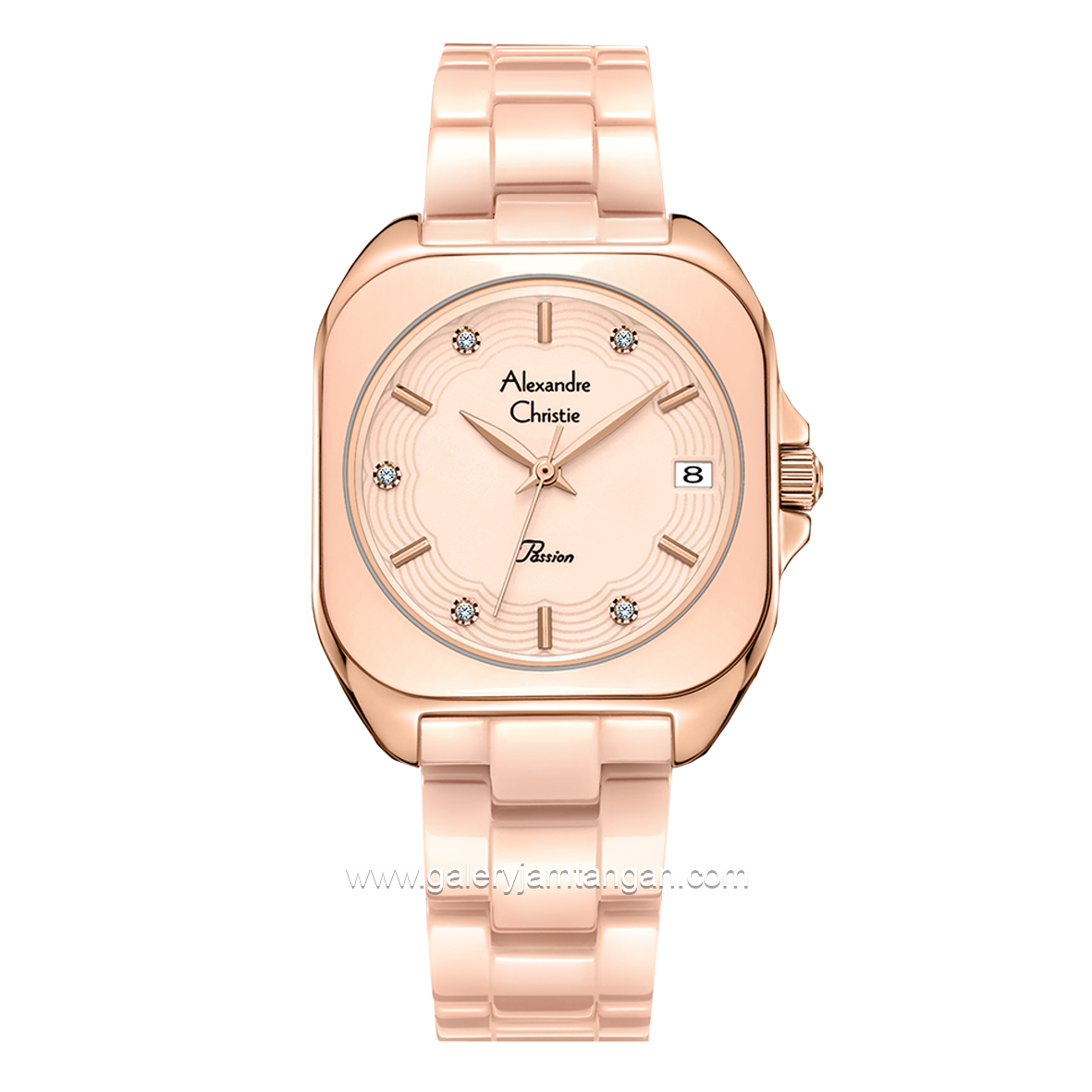 Alexandre Christie AC 2B31 LD Pink Rosegold Ceramic Strap
