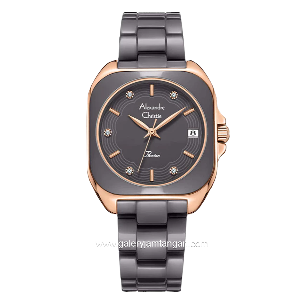 Alexandre Christie AC 2B31 LD Grey Rosegold Ceramic Strap