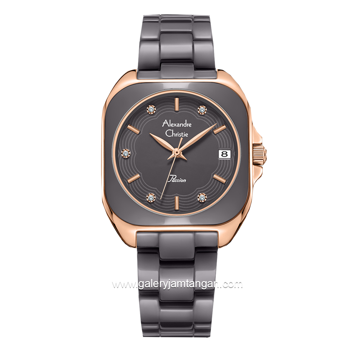 Alexandre Christie AC 2B31 LD Brown Rosegold Ceramic Strap
