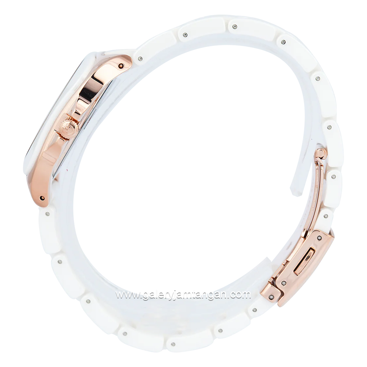Alexandre Christie AC 2B31 LD White Rosegold Ceramic Strap