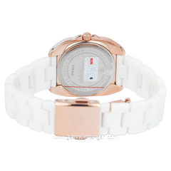 Alexandre Christie AC 2B31 LD White Rosegold Ceramic Strap