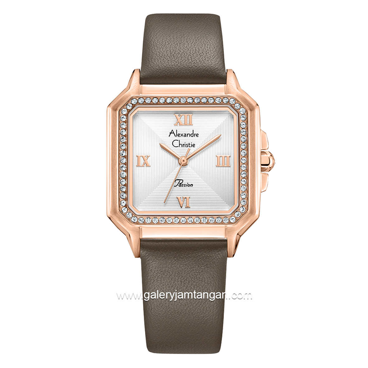 Alexandre Christie Passion AC 2B32 LH Brown Rosegold Leather Strap