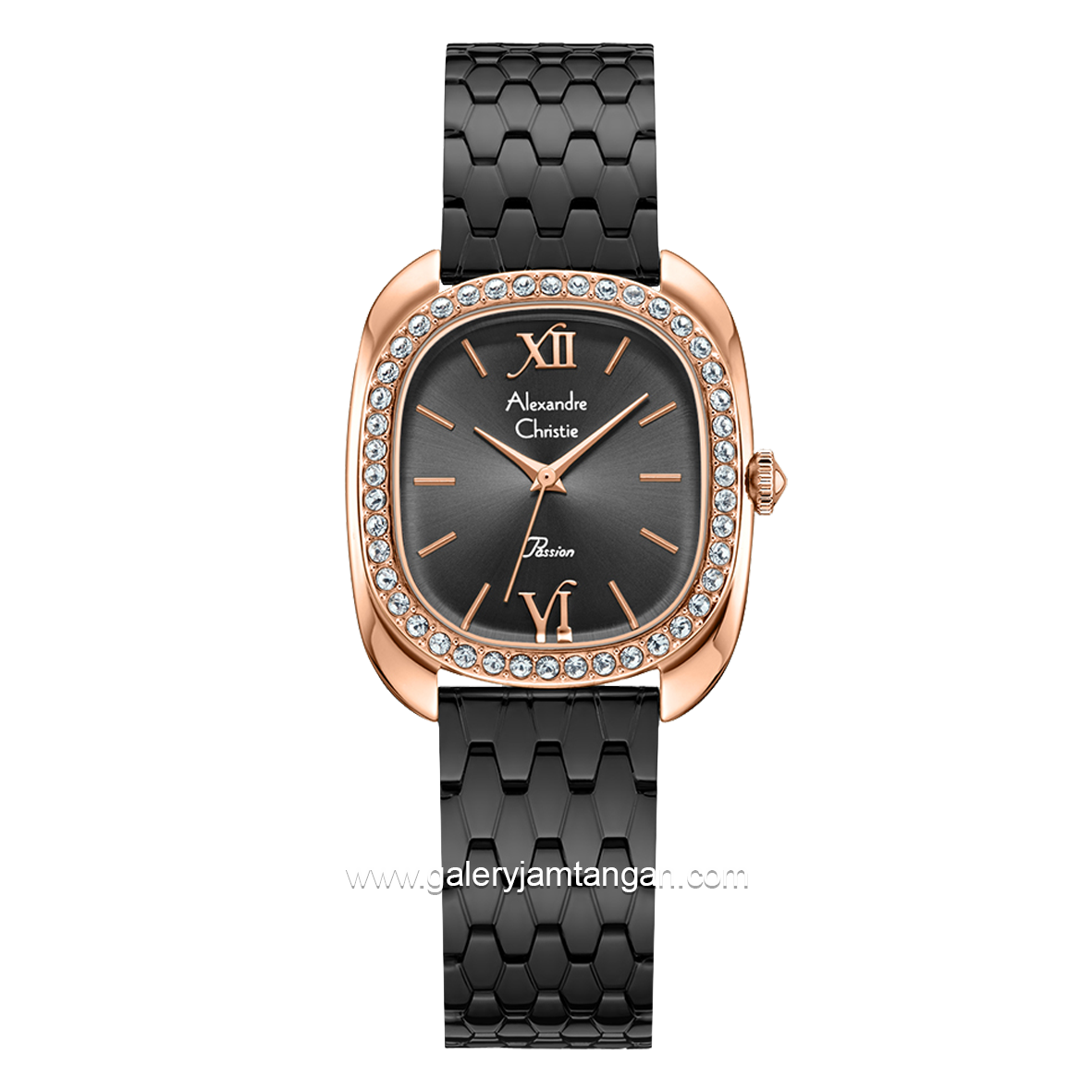 Alexandre Christie Passion AC 2B33 LH Black Rosegold Stainless Steel Strap