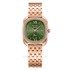 Alexandre Christie Passion AC 2B33 LH Rosegold Dial Green Stainless Steel Strap