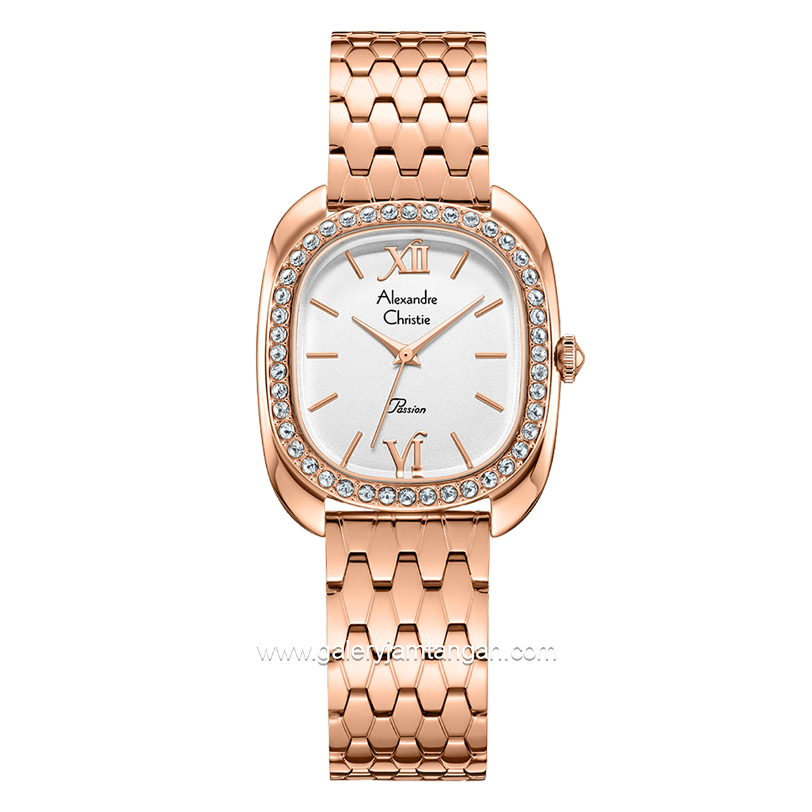 Alexandre Christie Passion AC 2B33 LH Rosegold Dial White Stainless Steel Strap