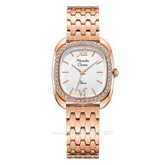 Alexandre Christie Passion AC 2B33 LH Rosegold Dial White Stainless Steel Strap