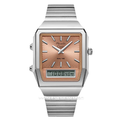 Alexandre Christie AC 2B37 LH Dual Time Silver Dial Peach Stainles Steel