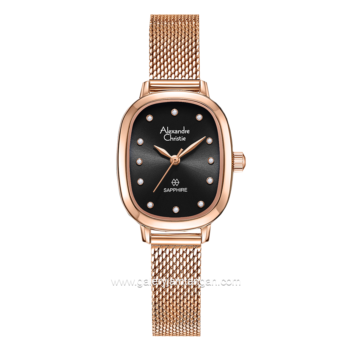Alexandre Christie AC 2B40 LH Rosegold Dial Black Shandrope Strap